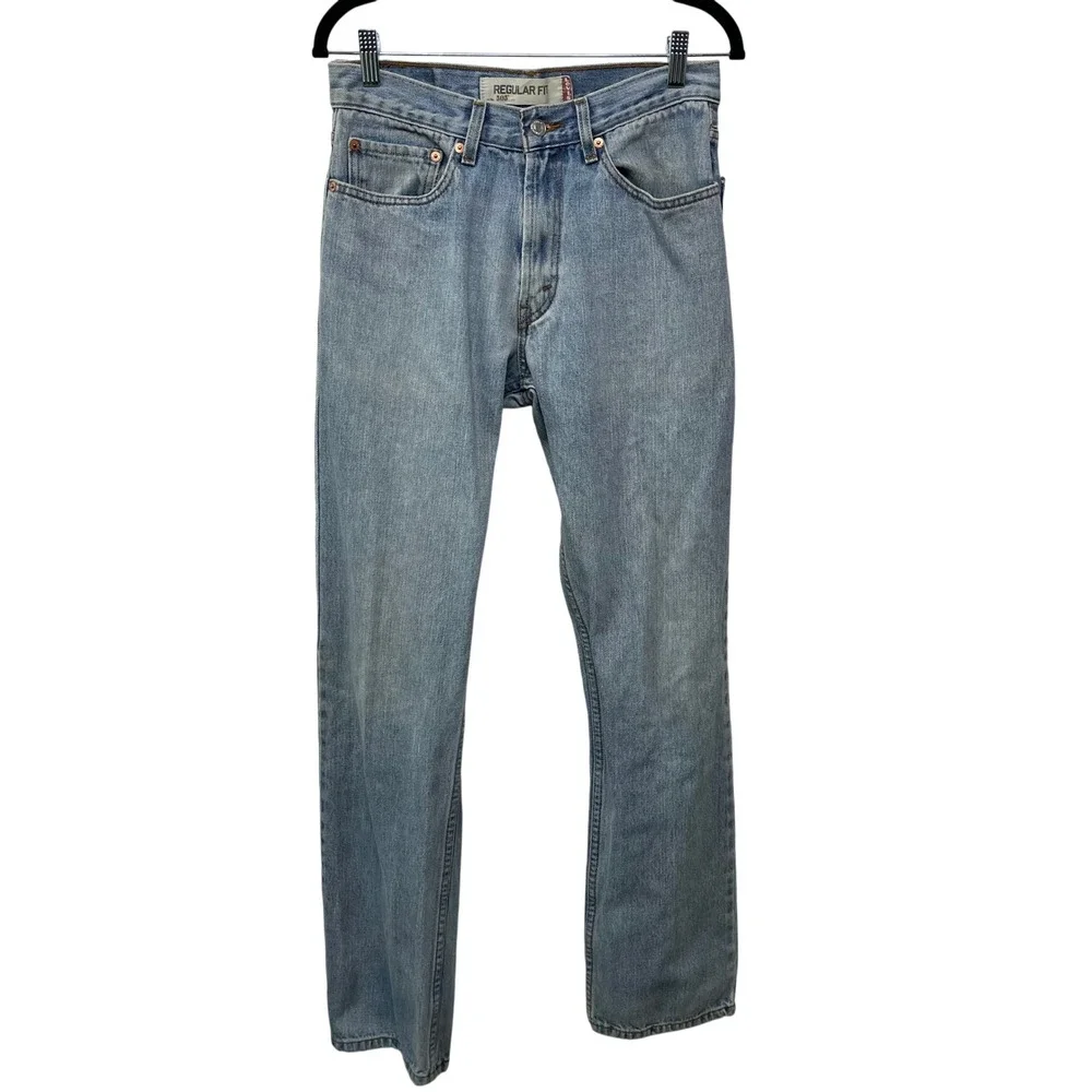Vtg Y2K Levis 505 Regular Fit Men Jeans 31x34 Light Wash Blue Straight Leg Denim